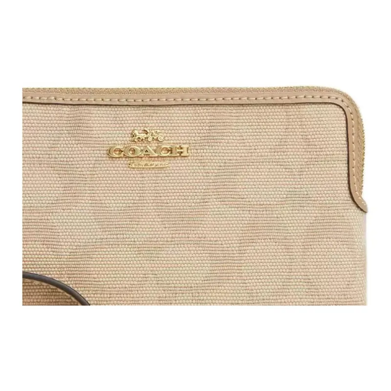 COACH Canvas Clutch Trumpets Women's Natural-3
