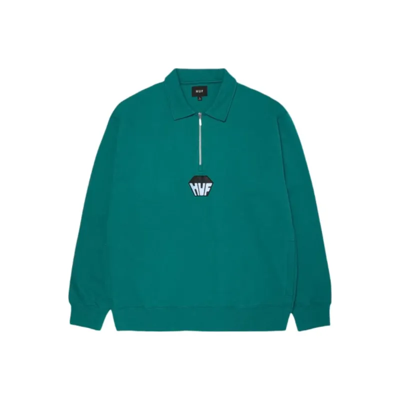 HUF Big Block 1/4 Zip Polo Shirt-0