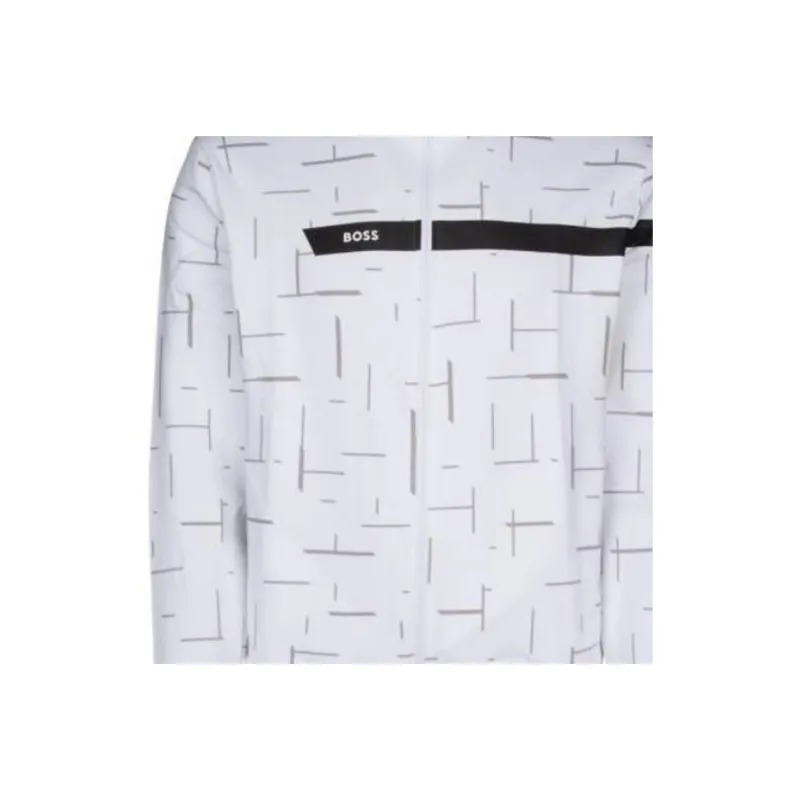 HUGO BOSS Graphic Logo Striped Zip-Up Sweatshirt-2