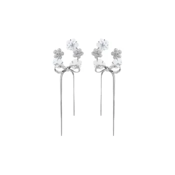 BOONEE ALUS White Gold Plated Copper Earrings Women's