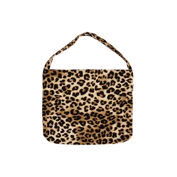 Emis Cotton One Shoulder Handbag Regular Unisex Leopard Print/White