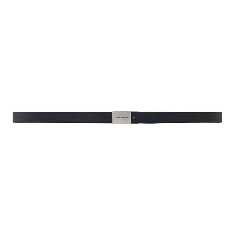 EMPORIO ARMANI Cow Leather Belts Men's Black Width 3cm-1