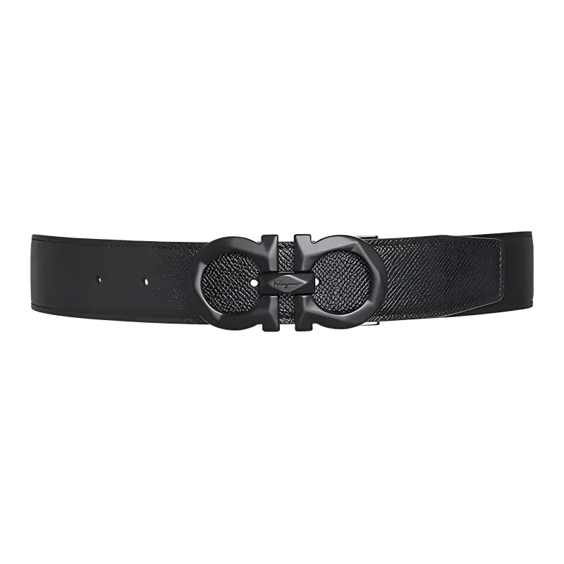 FERRAGAMO Double-Sided Minimalist Style Casual Fashion Smooth Buckle Men's Width: 3.5cm-1