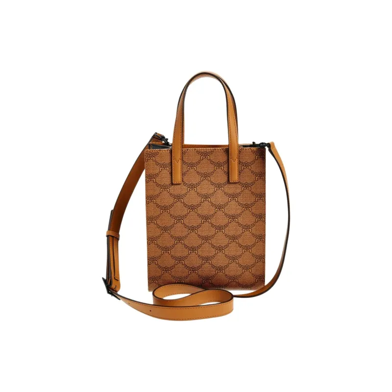 MCM Aren Artificial Leather Sheet Music Handbag Mini Women's Brown Cognac-1