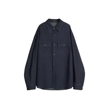 Dupu Contracted Shirt Unisex Denim Blue