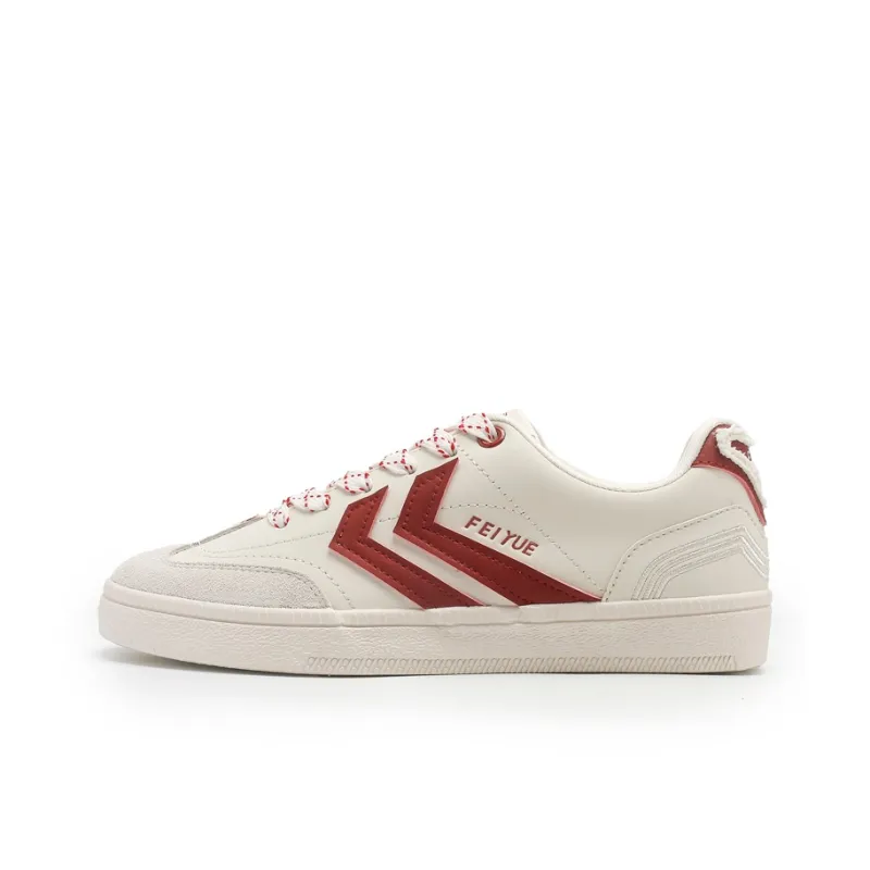 Feiyue German Army Trainers Wear resistant And Lightweight Low Top Skateboard Shoes Unisex Beige Gray Red-0