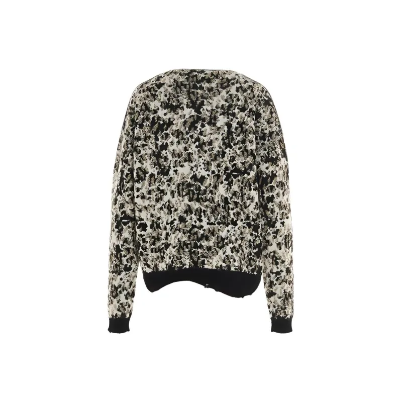 SAINT LAURENT Leopard Print Knit Sweater-1