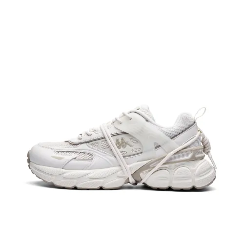 Kappa Back to Back Anti Slip Wear Resistant Low Top Chunky Sneakers Unisex Heron Feather White