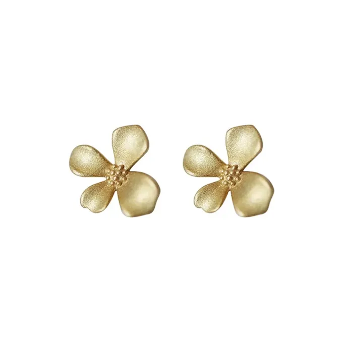 NATURALLYJOJO S999 Fine Silver Stud Earrings Women's Gold-0