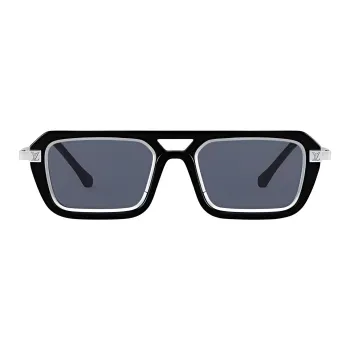 LOUIS VUITTON Acetate Metal Parts Aviator Sunglasses Men's Black