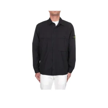 STONE ISLAND Logo Patch Long Sleeved Overshirt