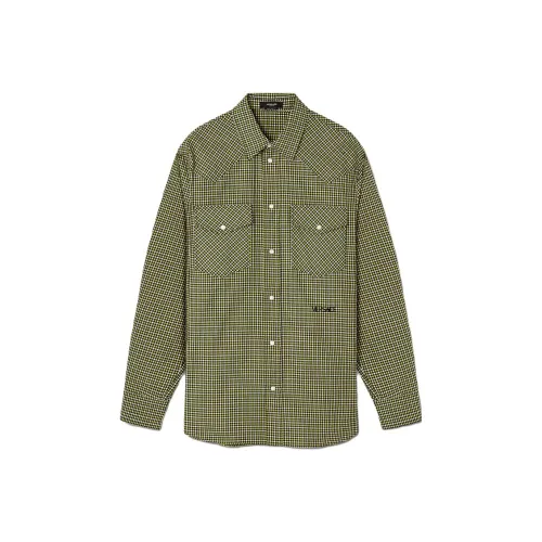 VERSACE Logo embroidered Checked Shirt