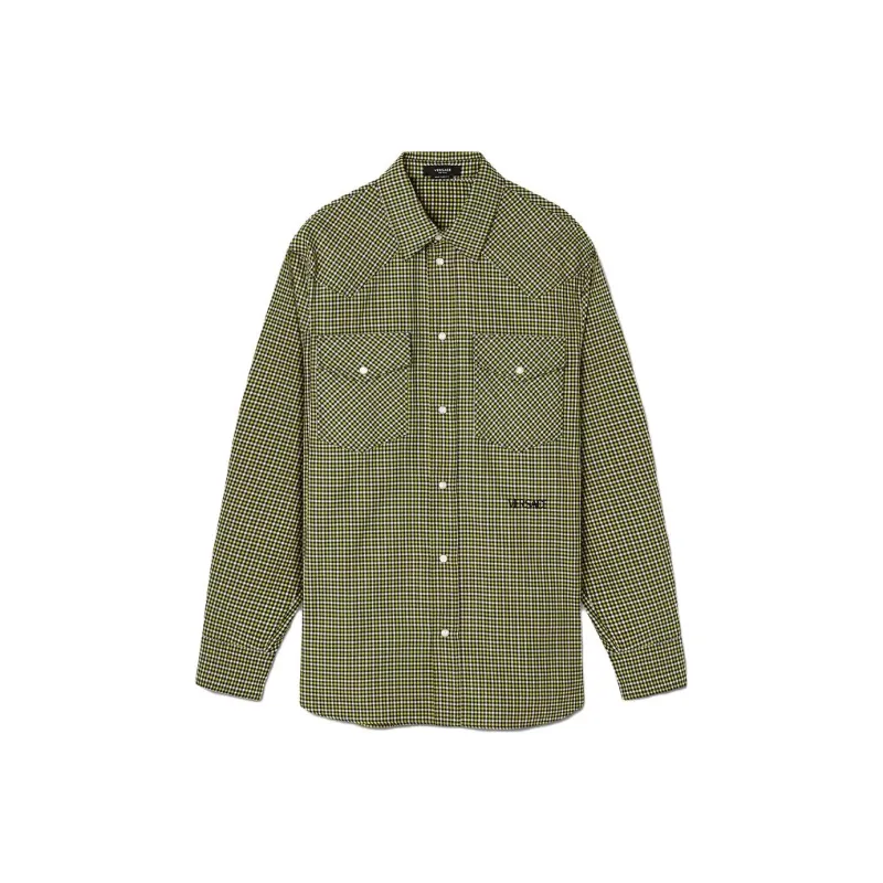 VERSACE Logo embroidered Checked Shirt-0
