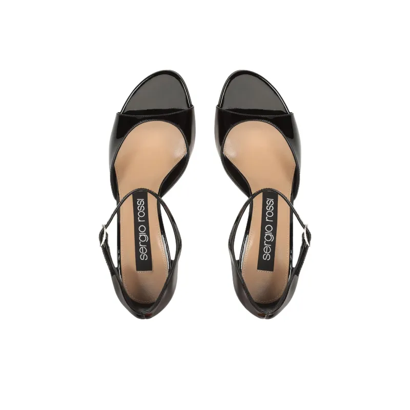 SERGIO ROSSI Godiva One Strap Sandals 7.5cm Women's Black-3
