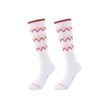 White Pink Compression Socks