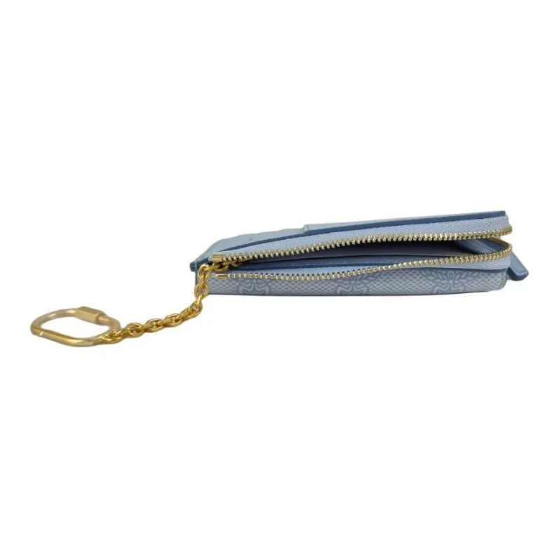 MCM Leather Wallet Mini Women's Blue-2