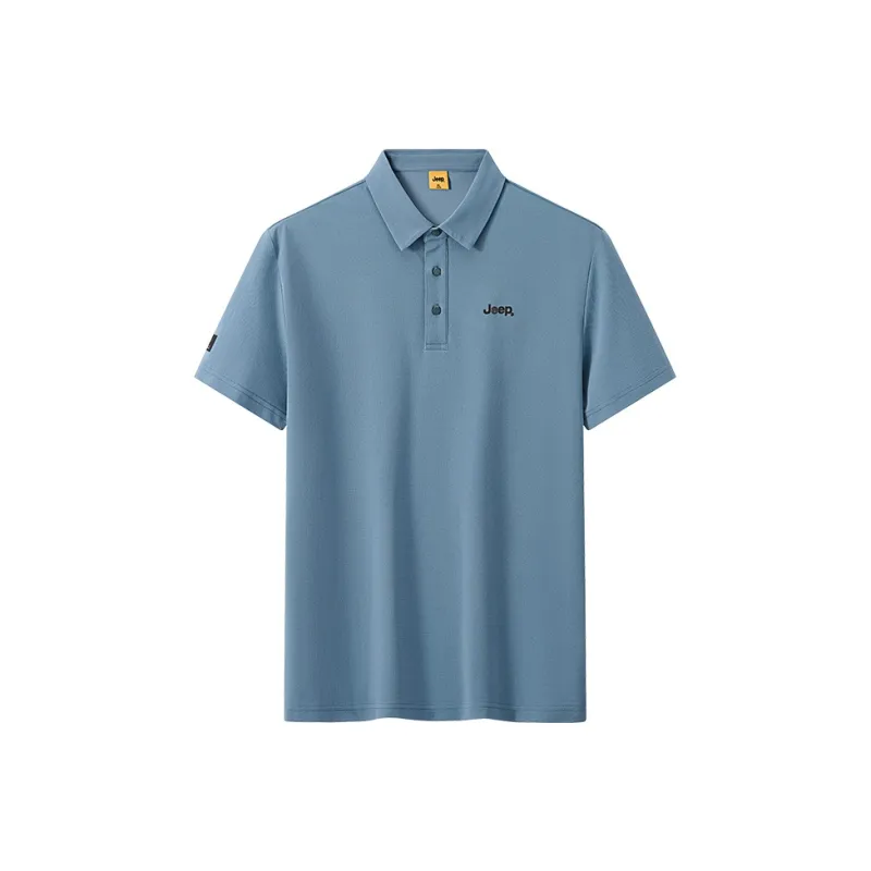 Jeep Small Logo Business Loose Fit Short Sleeved Casual Polo Shirt Unisex-0