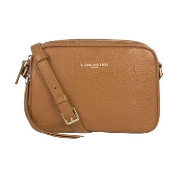 Lancaster Buffalo Leather Shoulder Bag Women's Camel