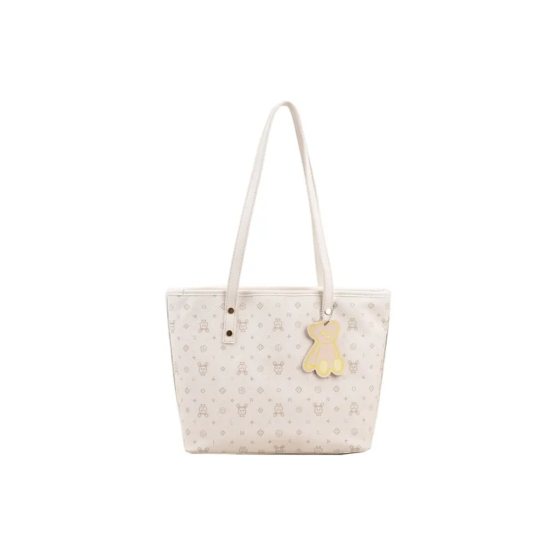 Single Warehouse PU Shoulder Bag Regular Women's White/Pink/Blue-0