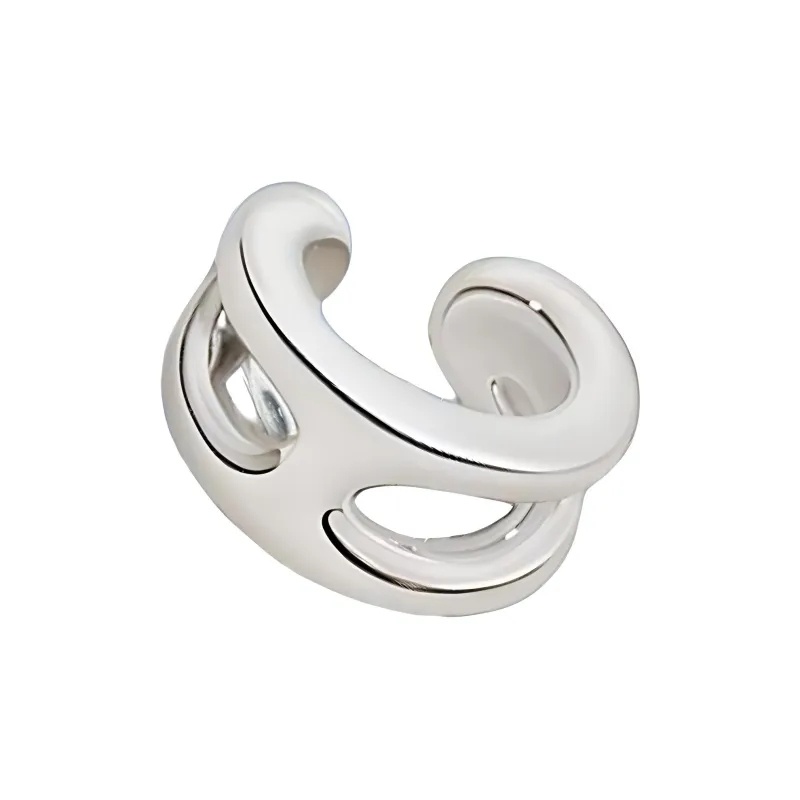 HERMES 925 Sterling Silver Clip On Earrings Women's Silver-1