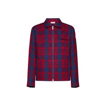 Moncler Logo patch Plaid Shirt Jacket