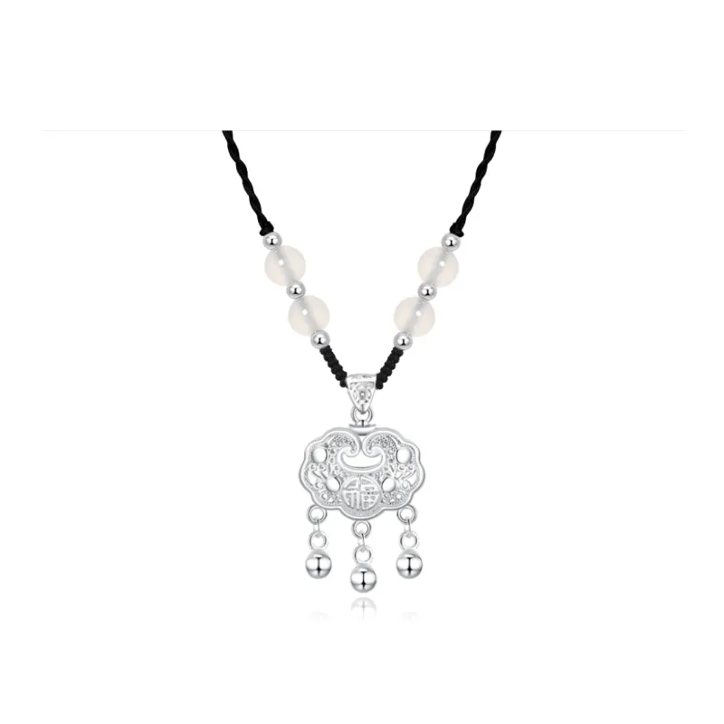 Fortune Gold Chalcedony Box Necklace Women's-11
