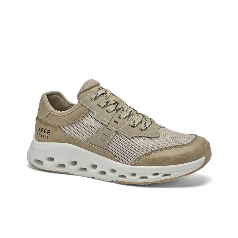 JEEP SPIRIT Slip Resistant, Abrasion Resistant, Breathable, Moisture Wicking Low Top Casual Running Shoes Men's Beige-3