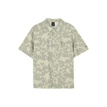 Skechers Polo Shirt Men's All Over Print Mineral Beige Brown
