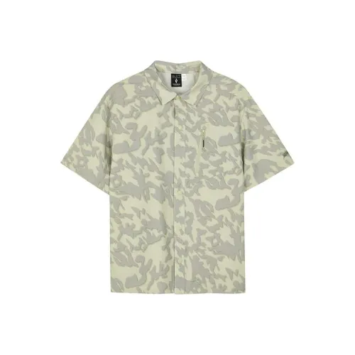 Skechers Polo Shirt Men's All Over Print Mineral Beige Brown