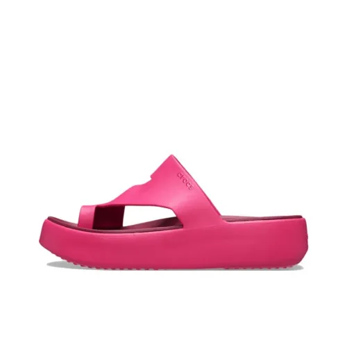 Crocs Mousse EVA Abrasion Resistant Slide Slippers Women
s Rose Red