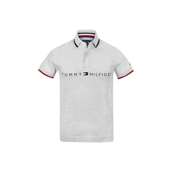 Tommy Hilfiger Polo Shirt Men's Light Gray