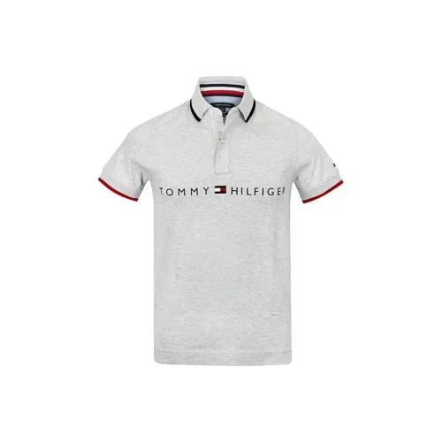 Tommy Hilfiger Polo Shirt Men's Light Gray