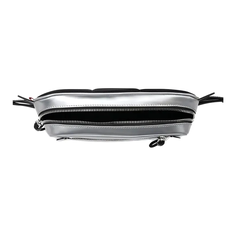Burberry Cow Leather Fanny Pack Men's Silver-2