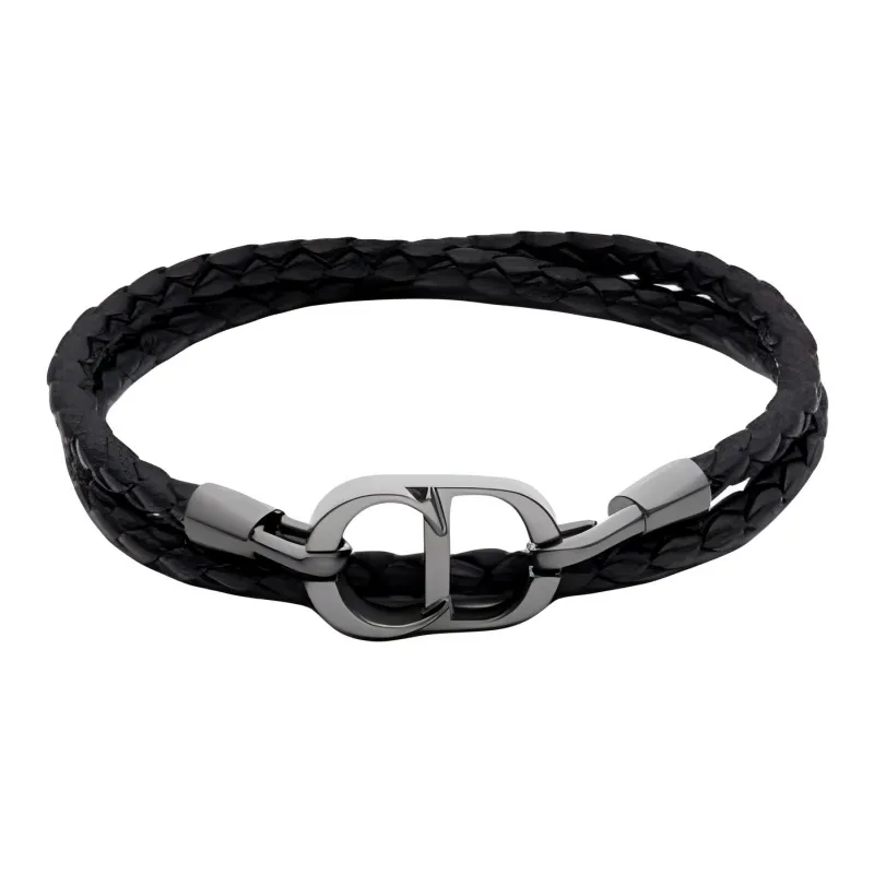 DIOR Lambskin Bracelets Unisex Black-0