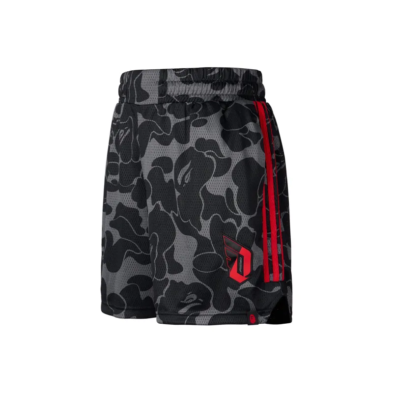 Adidas x BAPE Dame 9 FW24 Basketball Shorts Men's Carbon Gray-1