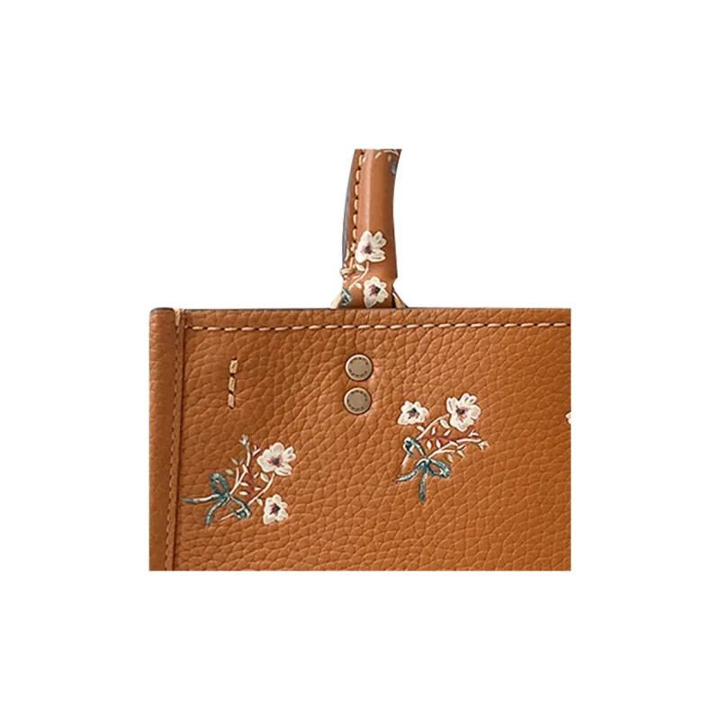 COACH Rogue Cow Leather Tote Bag, Shopping Bag, Shoulder Bag, Crossbody Bag, Handbag Large Size Women's Orange-4