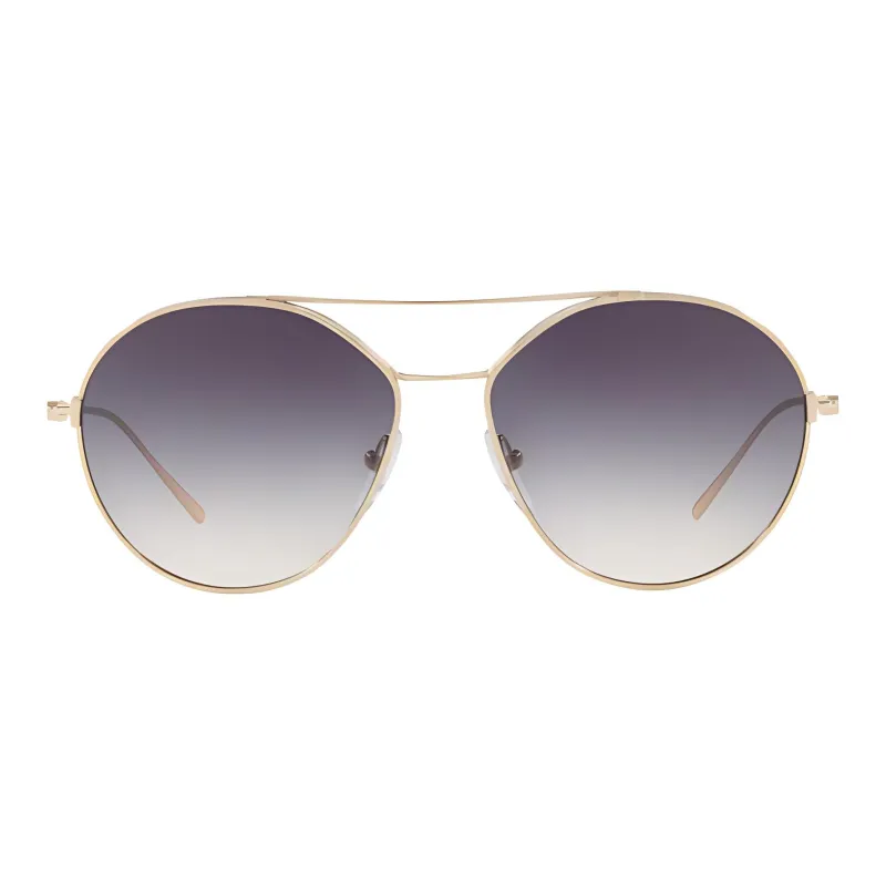 PRADA Metal Irregular Shape Sunglasses Unisex Gold-1