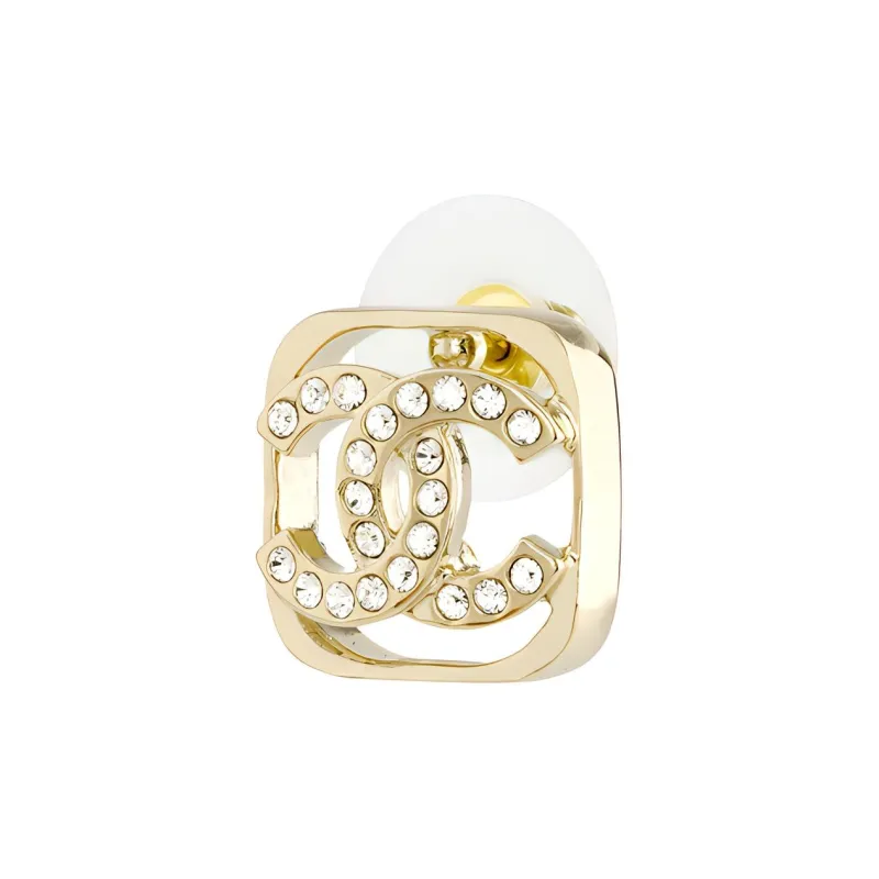 CHANEL Metal Stud Earrings Women's Gold-1
