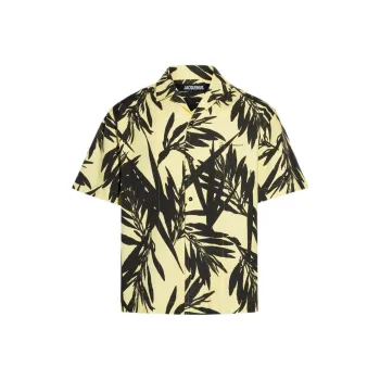 Jacquemus Le Foliage Print Jean Shirt