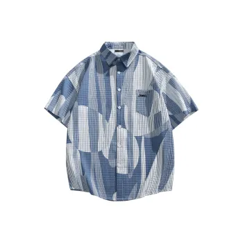 Jeep Casual Lapel Loose Fit Short Sleeved Shirt Unisex