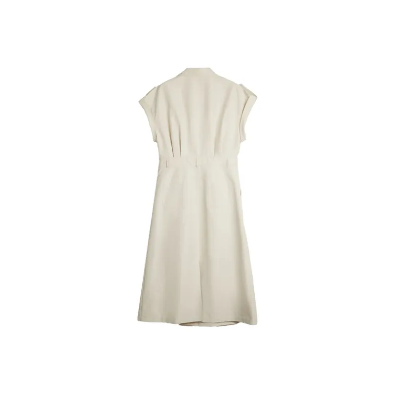 ELLE Long Sleeved Dress Women's Light Khaki-1