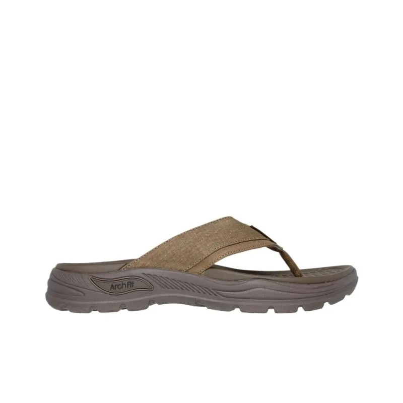 Skechers Arch Fit Motley Quiet Flip Flops Men's Umber-1