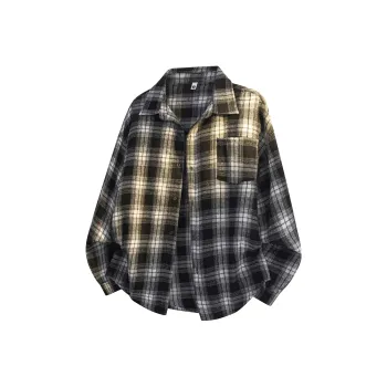 YATSI Shirt Unisex Black White Plaid