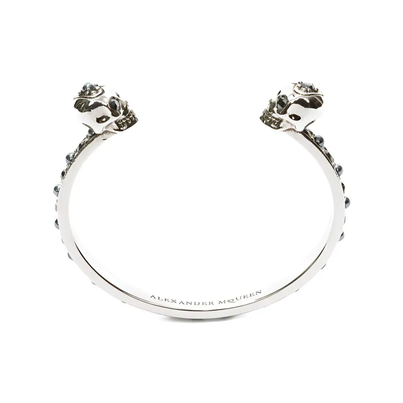 Alexander McQueen Skull Embellished Cuff Bracelet-3