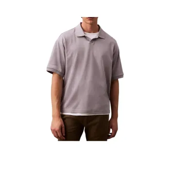 CALVIN KLEIN Polo Shirt Men's Light Purple Gray