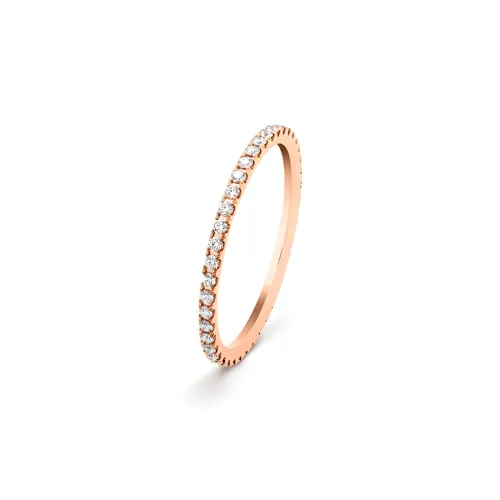 반 클리프 & 아펠 펠리시테 웨딩 밴드 1.25mm 18K 핑크 골드 다이아몬드