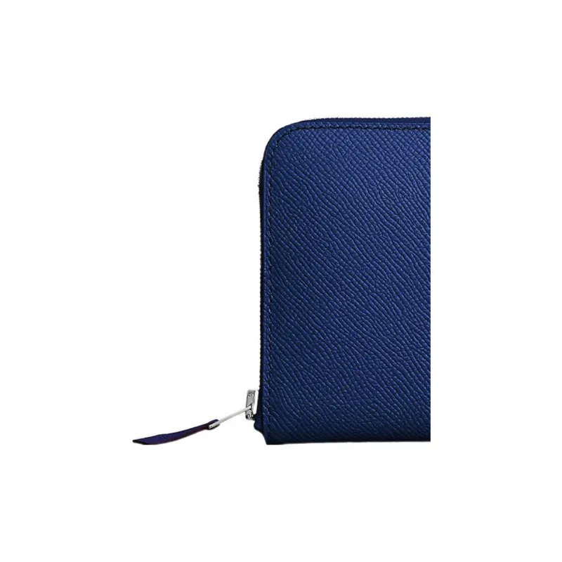 HERMES Epsom Calfskin Wallet Unisex 7T Electric Blue-2