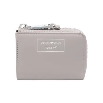 EMPORIO ARMANI Artificial Leather Coin Purses Wallets Women's Light Gray