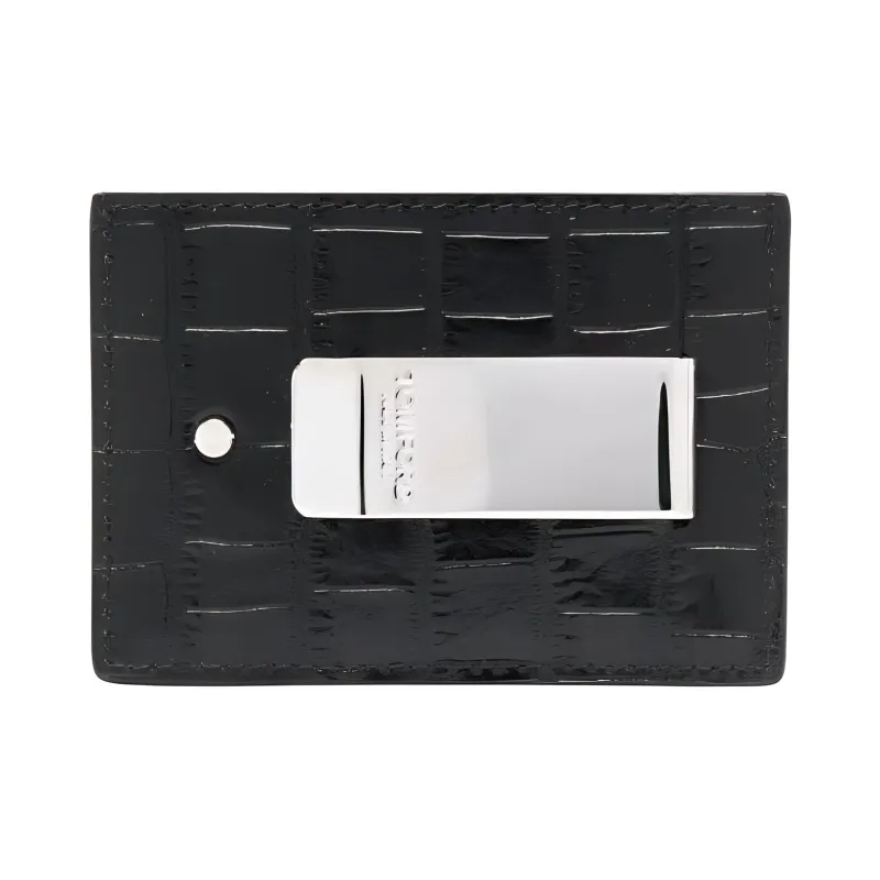 TOM FORD Printed Croc Card Holder-0