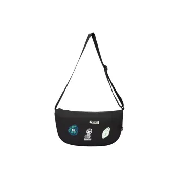 CHAOJIANTA SNOOPY Collaboration 272 Twill Crossbody Bag, Shoulder Bag Unisex Basic Black